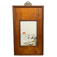 Antique Chinese Qing Set of Four Hand-Painted Porcelain Plaques "4 Seasons" 1890