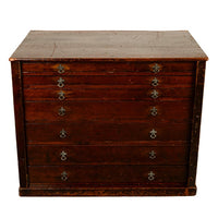 Antique Georgian Drawing Print Architect's Plan File 7 Drawer Chest Cabinet 1820
