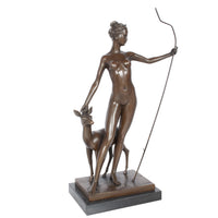 Antique American Art Deco Bronze Sculpture Statue of Diana French Foundry Stamp by Edward Francis McCartan Circa 1920