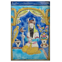 Antique 18th Century Persian Islamic Safavid Cuerda Seca Pottery Tile Rostam Circa 1700