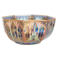 Antique Wedgwood Fairyland Lustre Porcelain "Moorish Smoke & Ribbons" Bowl 1920