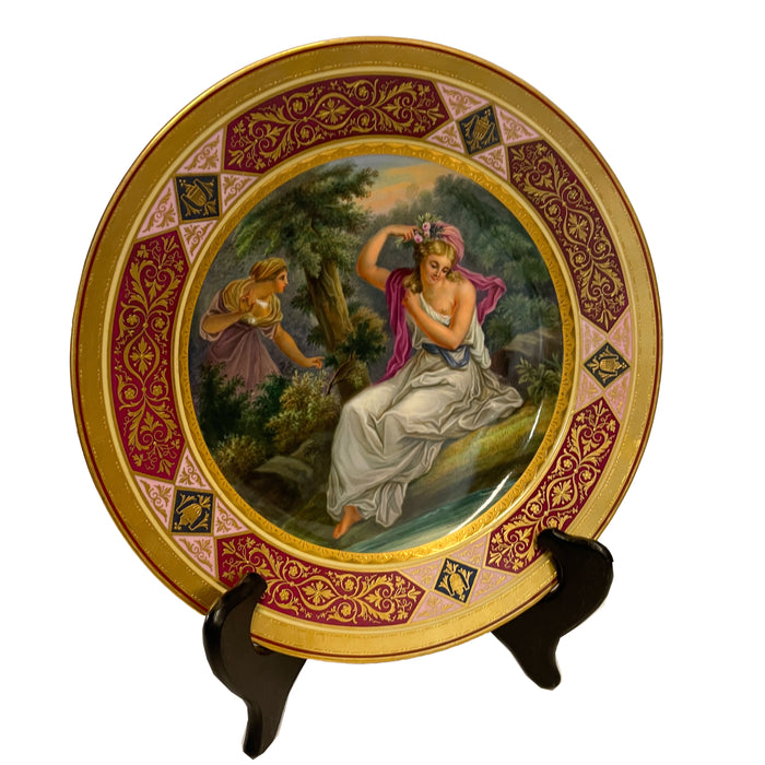 Antique Royal Vienna Handpainted Porcelain Cabinet Plate Greek Goddess Daphne circa 1890