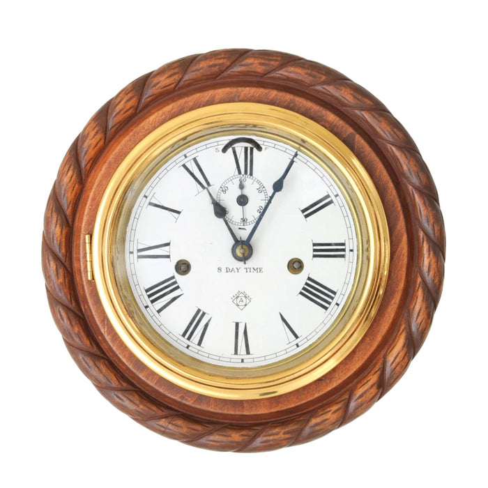 Antique English 8-Day Oak Cased Wall Clock, Circa 1900