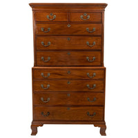 Antique 18th Century Georgian George III Mahogany Tallboy Chest on Chest, Circa 1760