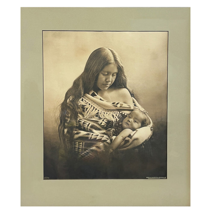 Antique Oregon's "Indian Madonna & Child" Native American Silver Gelatin Photo by Benjamin Gifford