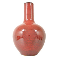 Monumental Antique Chinese Qing Dynasty Sang de Boeuf Flambé Porcelain Vase 1880