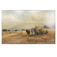 Antique American Painting Bucks County Pennslyvania Harvest Landscape Scene Frank F. English 1900