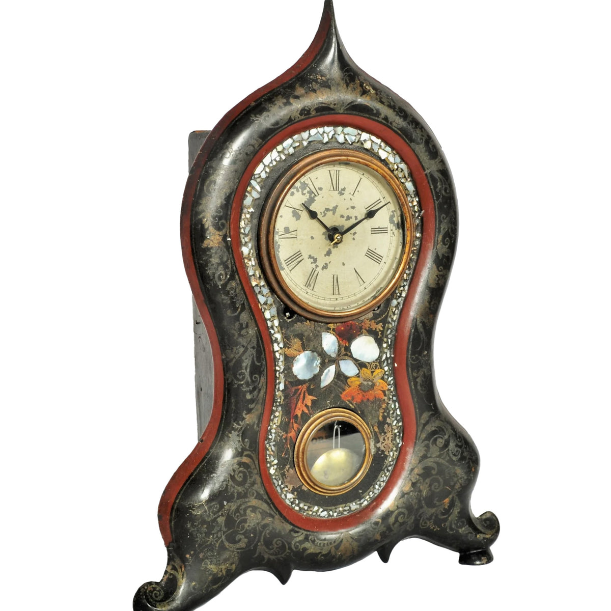 Antique American Empire Period Cast Iron Clock, Circa 1860