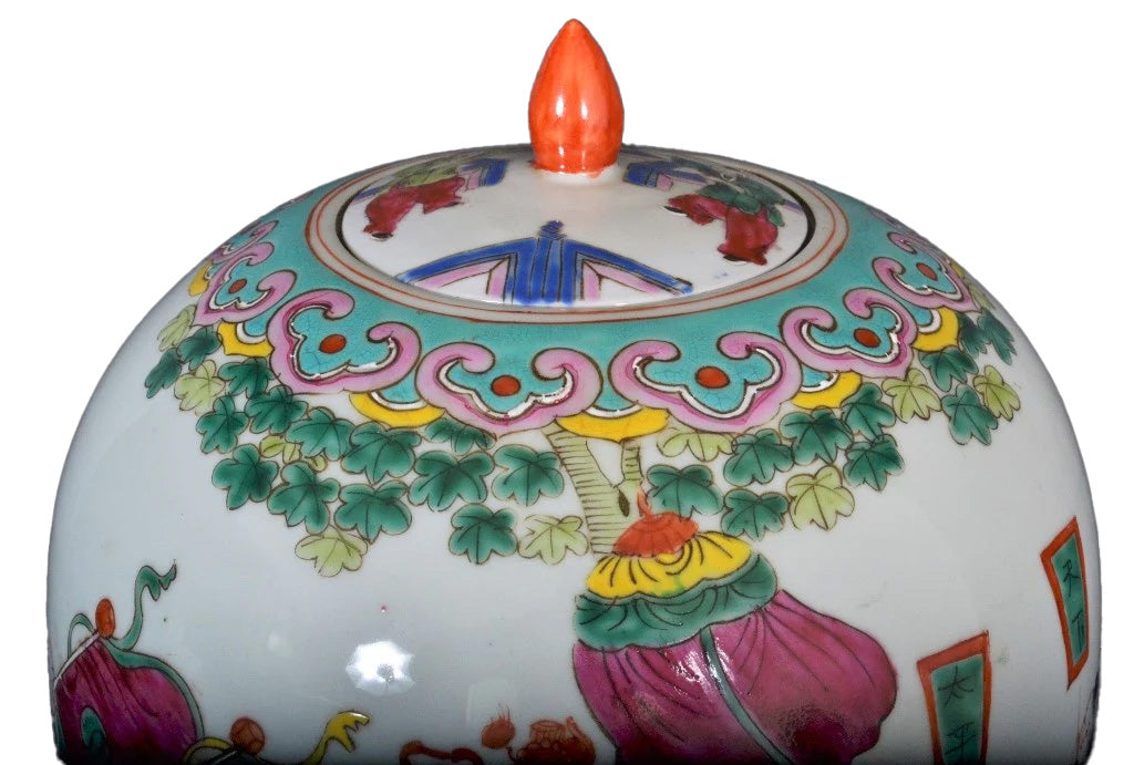 Antique Chinese Qing Dynasty Porcelain Ginger Jar, Circa 1890