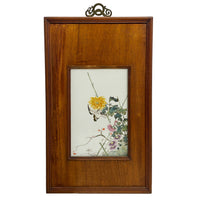 Antique Chinese Qing Set of Four Hand-Painted Porcelain Plaques "4 Seasons" 1890