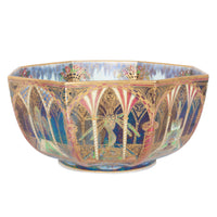 Antique Wedgwood Fairyland Lustre Porcelain "Moorish Smoke & Ribbons" Bowl 1920