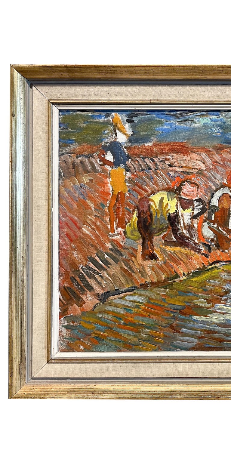 WPA Impressionist Figurative Landscape Oil Painting Panel "Ocho Rios" Jamaica by Isabella Howland 1940
