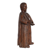 Large Antique French 17th Century Carved Walnut Saint Peter Santos Figure Statue