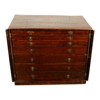 Antique Georgian Drawing Print Architect's Plan File 7 Drawer Chest Cabinet 1820