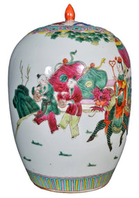 Antique Chinese Qing Dynasty Porcelain Ginger Jar, Circa 1890