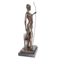 Antique American Art Deco Bronze Sculpture Statue of Diana French Foundry Stamp by Edward Francis McCartan Circa 1920