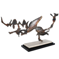 Oregon Pacific Northwest Artist Brutalist Bronze "Charging Animal" Sculpture by Tom Hardy 1985