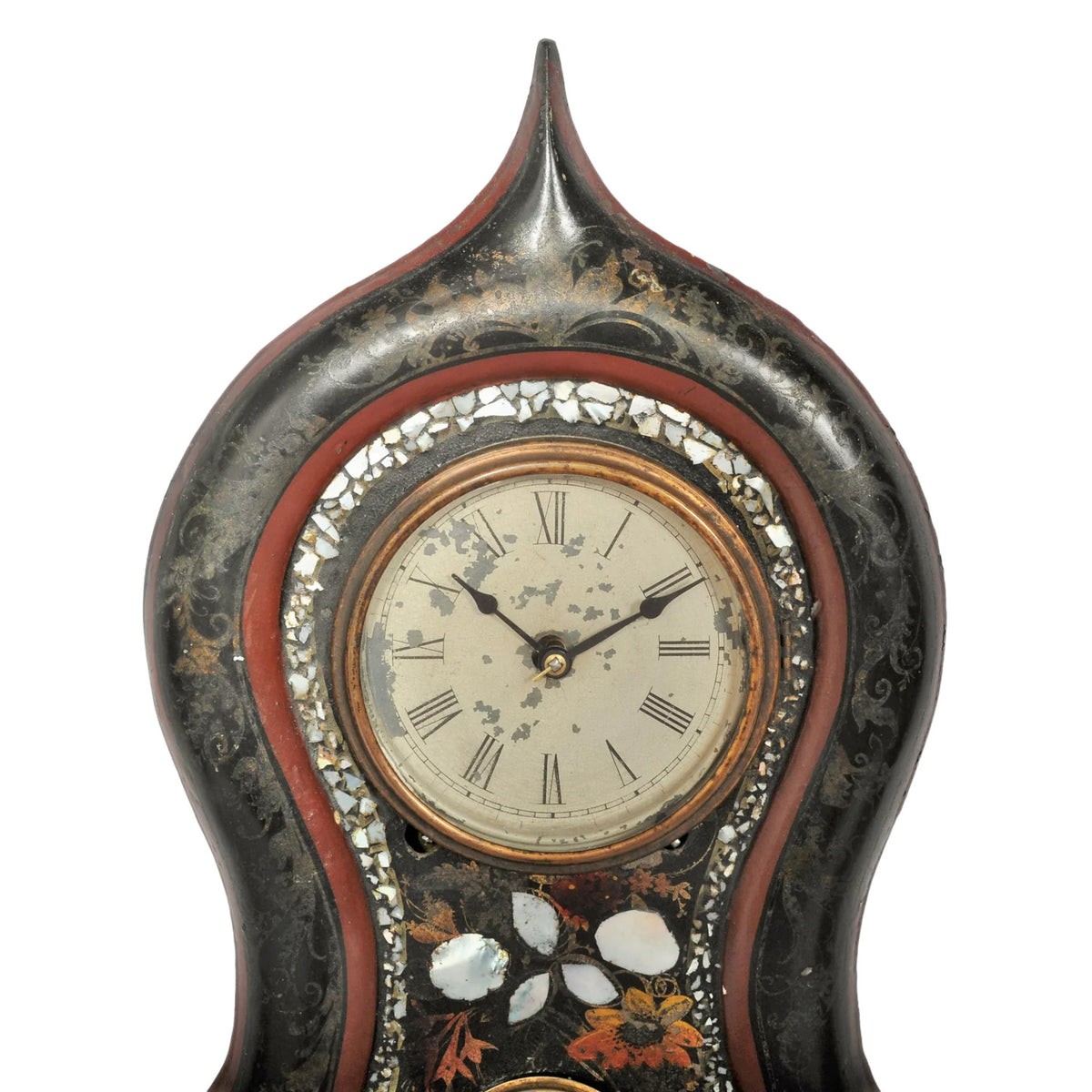 Antique American Empire Period Cast Iron Clock, Circa 1860