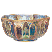 Antique Wedgwood Fairyland Lustre Porcelain "Moorish Smoke & Ribbons" Bowl 1920