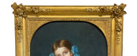 Antique 19th Century Swiss School Pastel Portrait Painting Beautiful Young Girl, Attributed to Albert Anker, Circa 1870