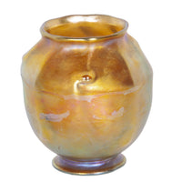 Antique Tiffany Art Nouveau Iridescent Gold Favrille Miniatue Art Glass Vase NY, Circa 1905