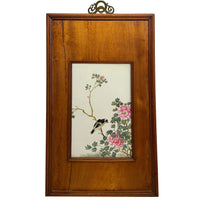 Antique Chinese Qing Set of Four Hand-Painted Porcelain Plaques "4 Seasons" 1890