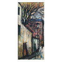 Mid Century French Expressionist Oil on Canvas Paris Street Scene by Renée Bernard, Circa 1960 Signed Titled
