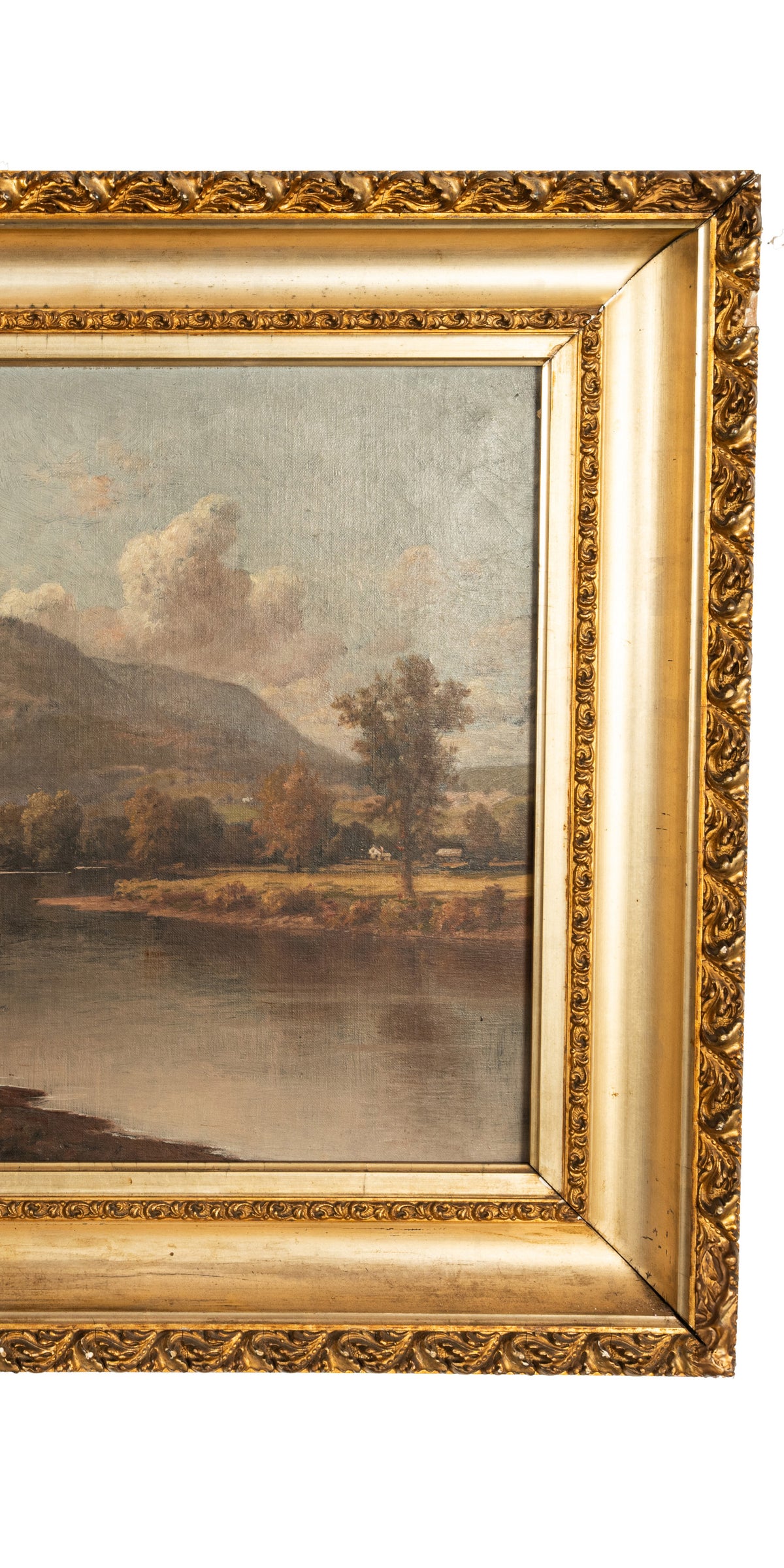 Antique American Hudson River School Oil Painting Cows Landscape Troy New York by Charles Grant Beauregard 1898