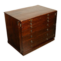 Antique Georgian Drawing Print Architect's Plan File 7 Drawer Chest Cabinet 1820