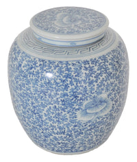 Antique Chinese Qing Dynasty Blue & White Porcelain Ginger Jar, Circa 1850