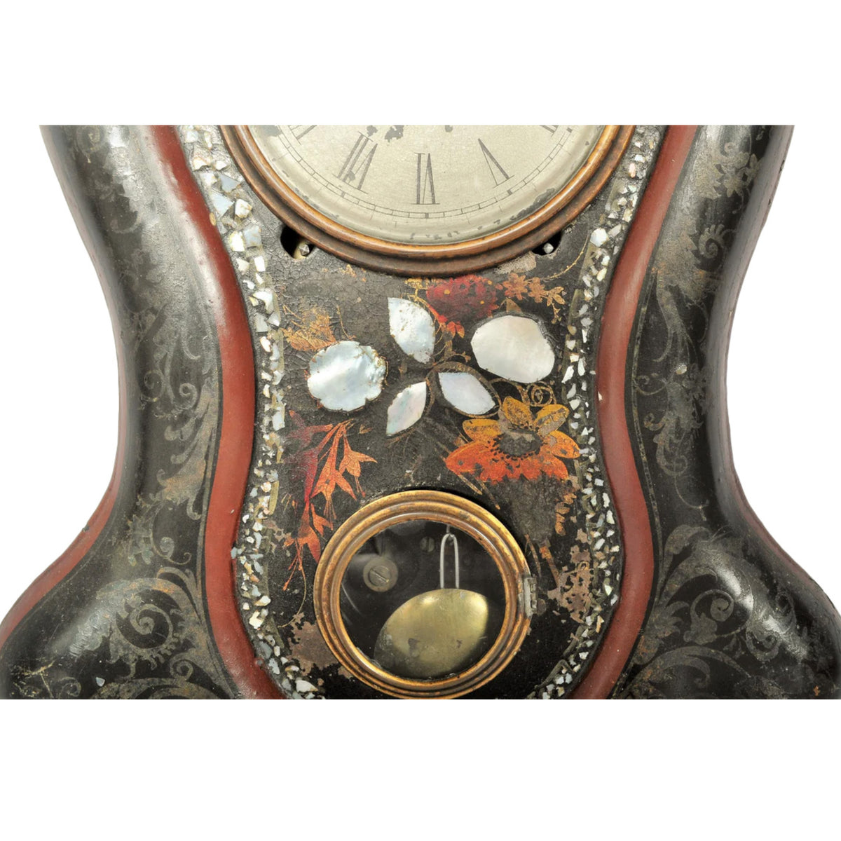 Antique American Empire Period Cast Iron Clock, Circa 1860