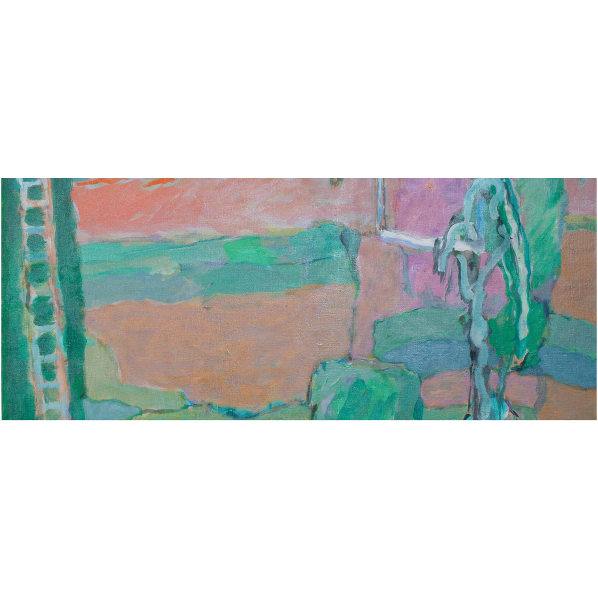 Large American NW Abstract Expressionist painting Circus "Wire Performance" by Fredrick Heidel, 1993
