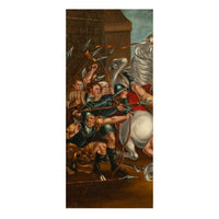 Antique 18th Century French Oil Painting on Canvas Joan Of Arc Battle Scene "Seige of Orleans" 1780