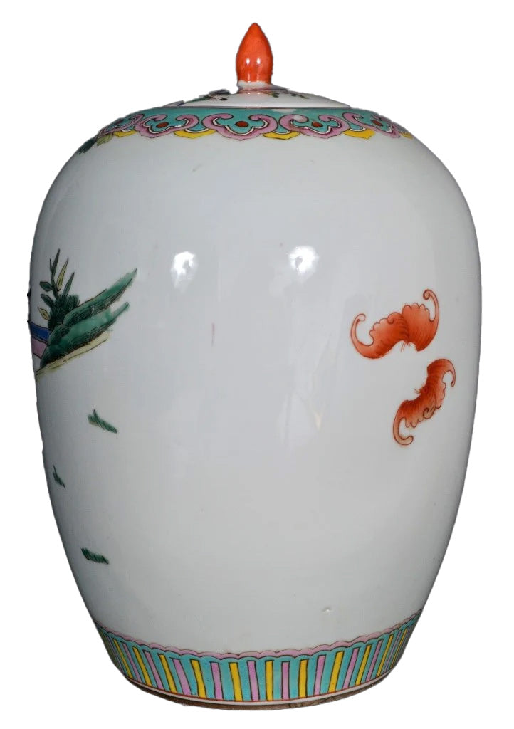 Antique Chinese Qing Dynasty Porcelain Ginger Jar, Circa 1890