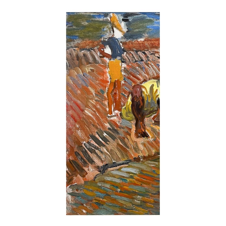 WPA Impressionist Figurative Landscape Oil Painting Panel "Ocho Rios" Jamaica by Isabella Howland 1940