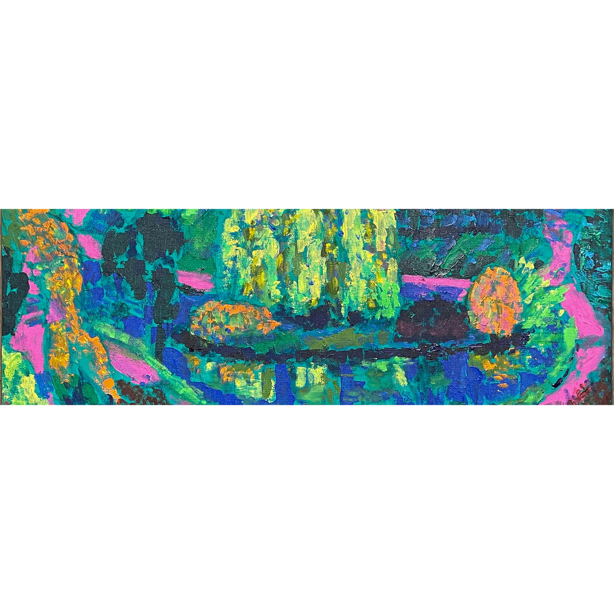 Large Expressionist Acrylic Canvas Painting "Laurelhurst Park" Portland Oregon, by Jack McLarty 2003