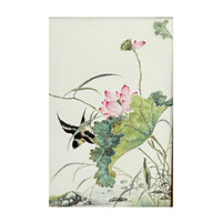 Antique Chinese Qing Set of Four Hand-Painted Porcelain Plaques "4 Seasons" 1890