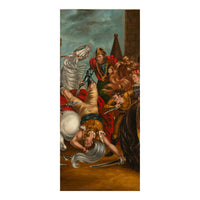 Antique 18th Century French Oil Painting on Canvas Joan Of Arc Battle Scene "Seige of Orleans" 1780
