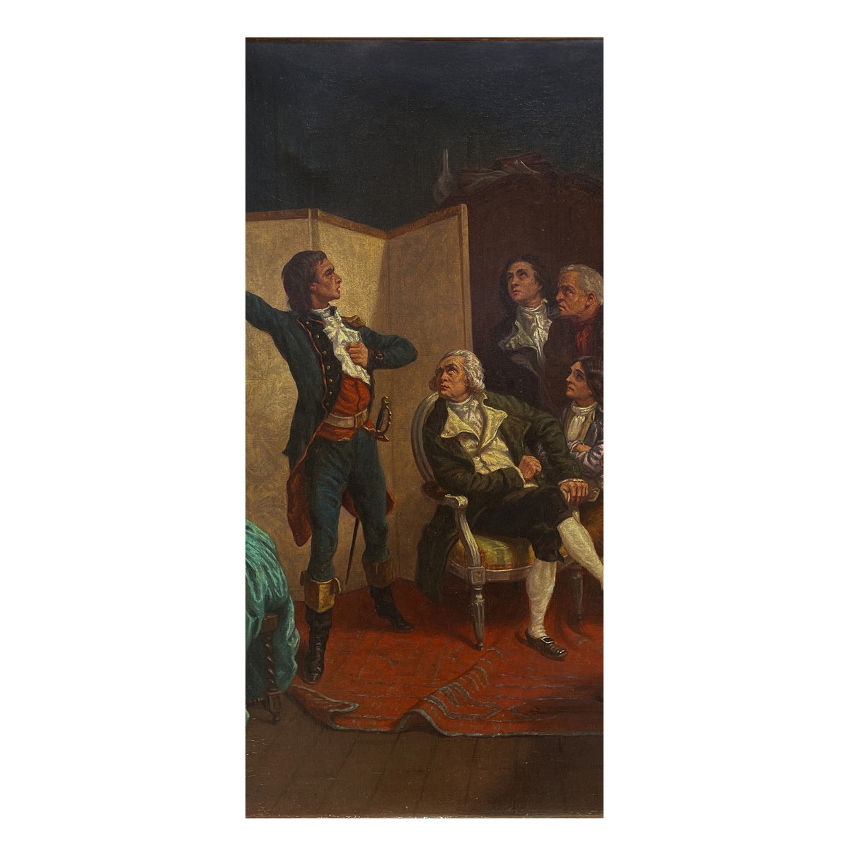 Antique French Oil Painting Claude Rouget de LiIsle Singing "La Marseillaise" by Isidore Alexandre Augustin Pils, Circa 1849