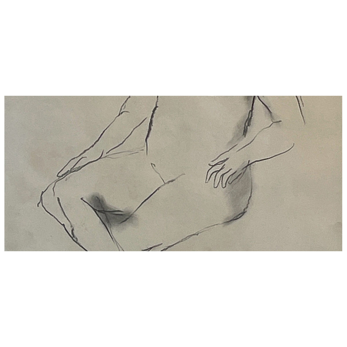 Original Signed & Dated Female Nude Drawing African American Expressionist by Robert Colescott, 1960