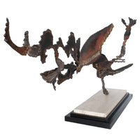 Oregon Pacific Northwest Artist Brutalist Bronze "Charging Animal" Sculpture by Tom Hardy 1985