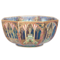 Antique Wedgwood Fairyland Lustre Porcelain "Moorish Smoke & Ribbons" Bowl 1920