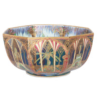 Antique Wedgwood Fairyland Lustre Porcelain "Moorish Smoke & Ribbons" Bowl 1920