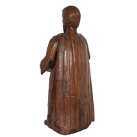 Large Antique French 17th Century Carved Walnut Saint Peter Santos Figure Statue