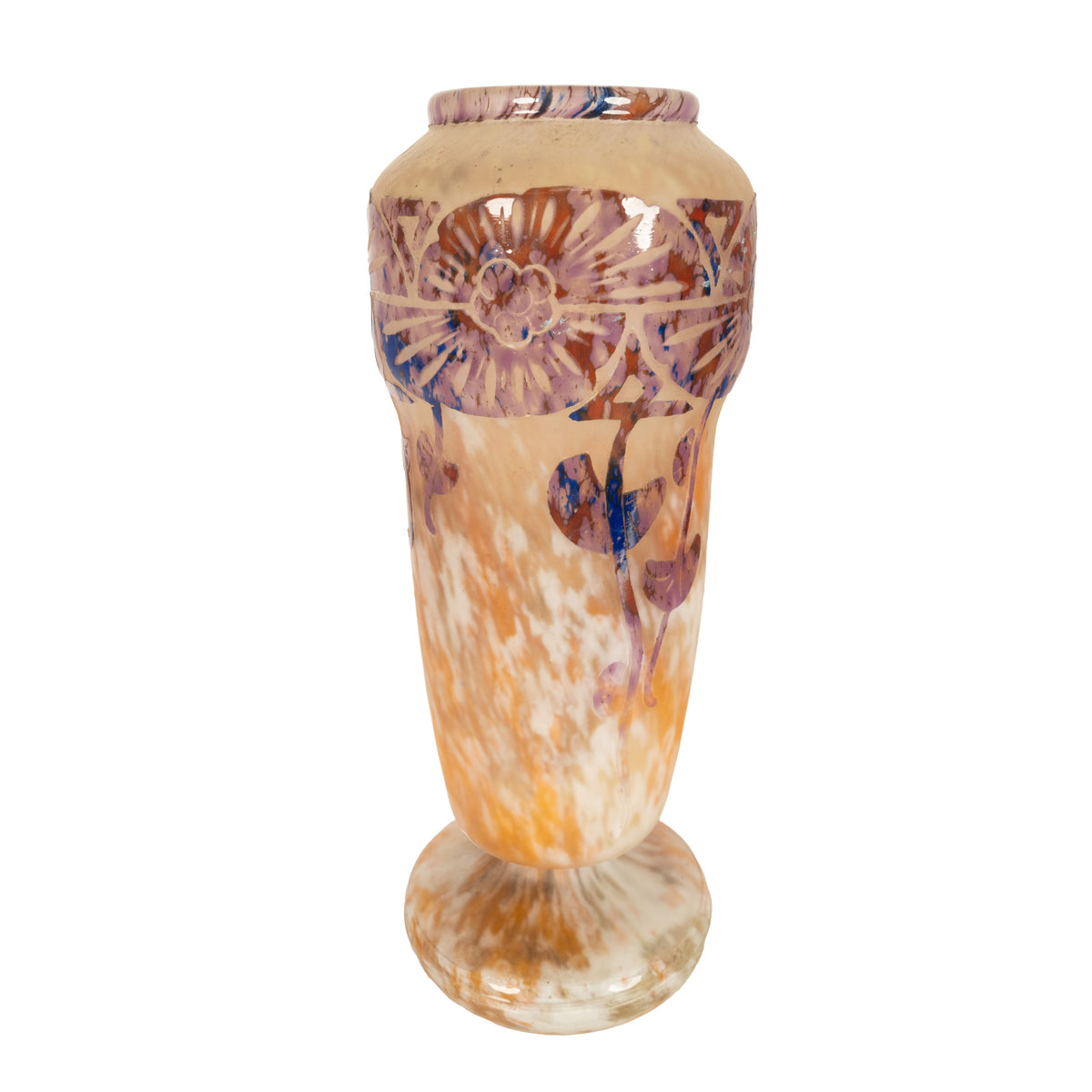 Antique Art Deco Schneider "Le Verre Francais" 5 Color Cameo Art Glass Vase 1923