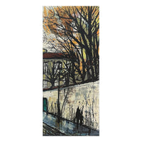 Mid Century French Expressionist Oil on Canvas Paris Street Scene by Renée Bernard, Circa 1960 Signed Titled