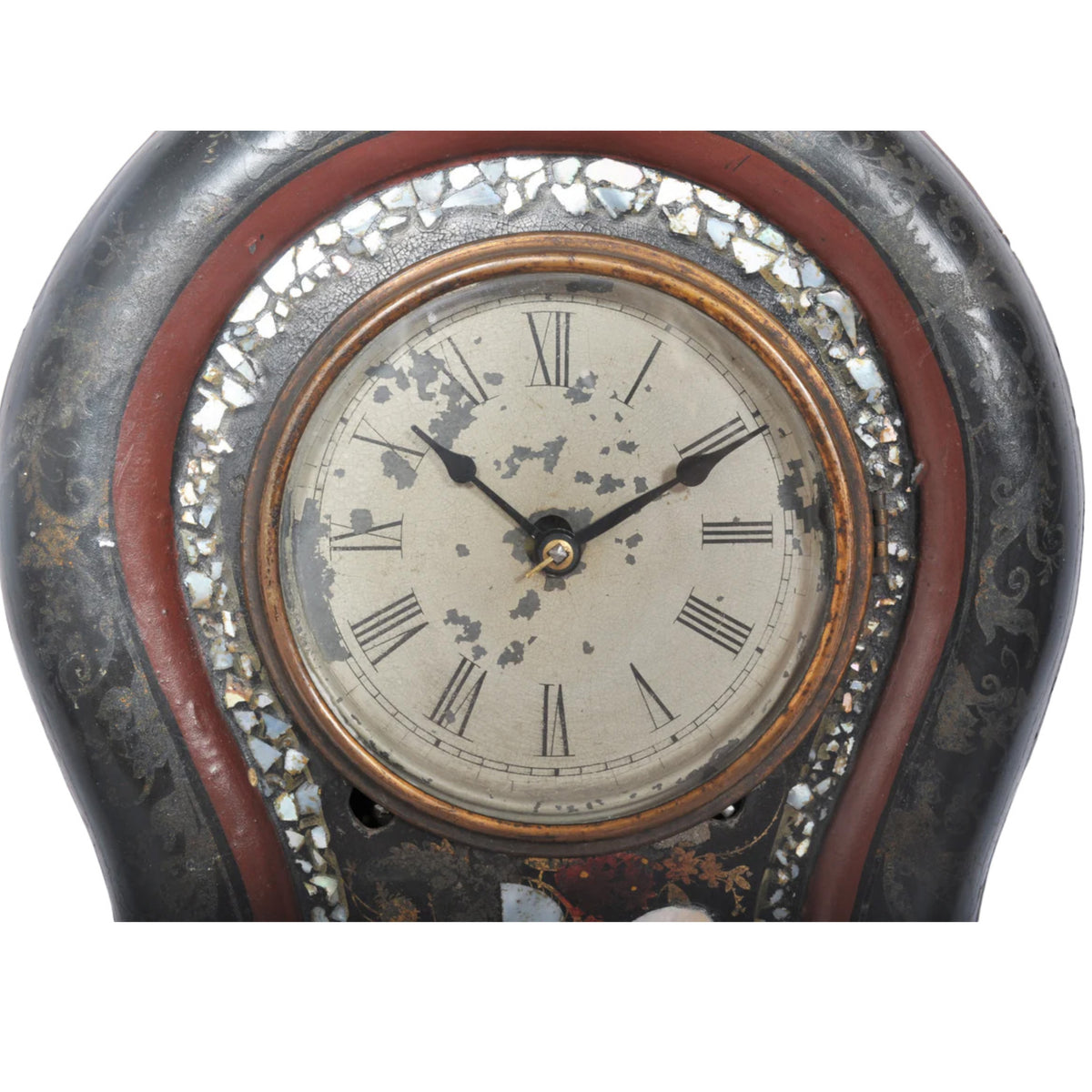 Antique American Empire Period Cast Iron Clock, Circa 1860