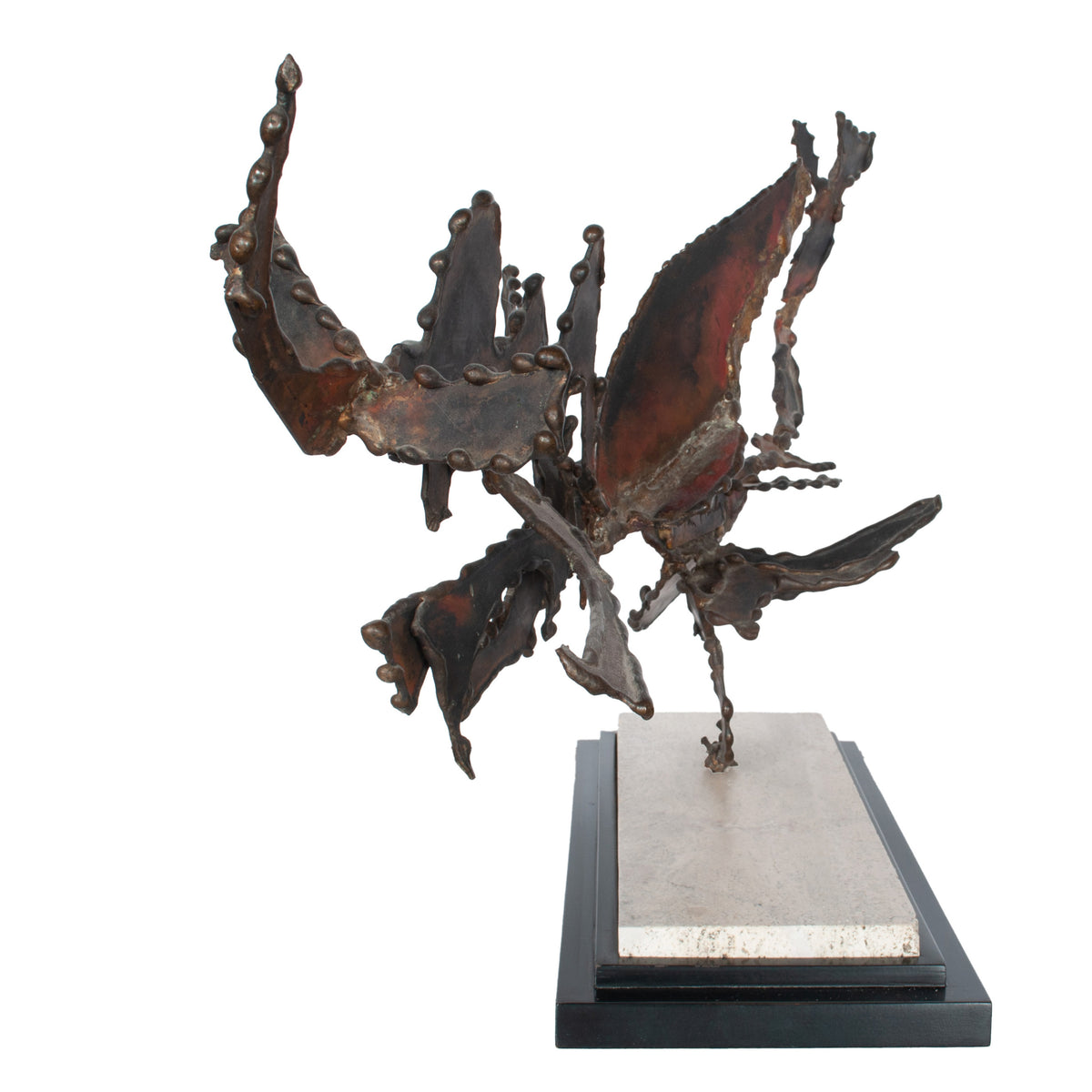 Oregon Pacific Northwest Artist Brutalist Bronze "Charging Animal" Sculpture by Tom Hardy 1985