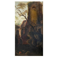 Large 17th Century Italian Oil on Canvas Ships Seascape Painting "Marina delle torri" the Circle of Salvator Rosa, 1660