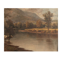 Antique American Hudson River School Oil Painting Cows Landscape Troy New York by Charles Grant Beauregard 1898